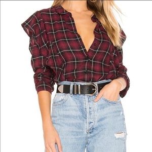 NWT BCBGeneration plaid shirt Sz S